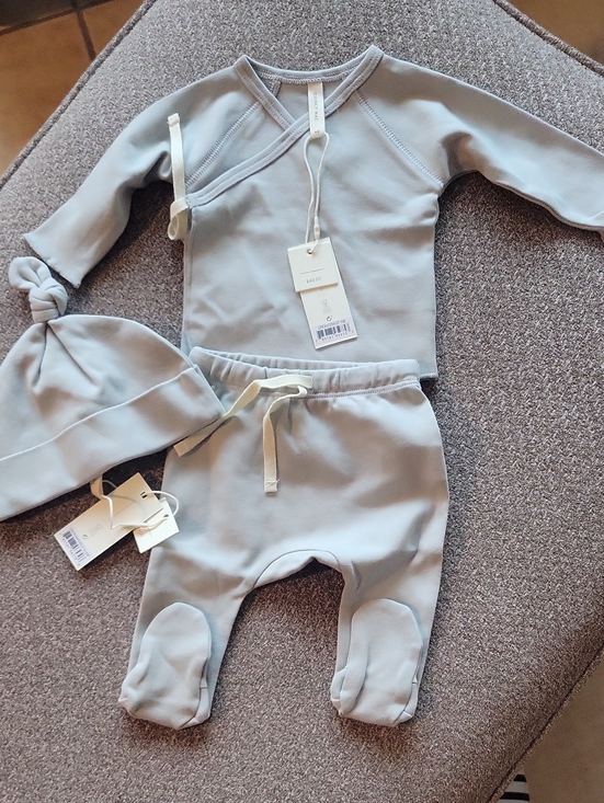 Quincy Mae Other - Quincy Mae Light Sky Blue 2 Piece Baby Pajama Set with Matching Hat